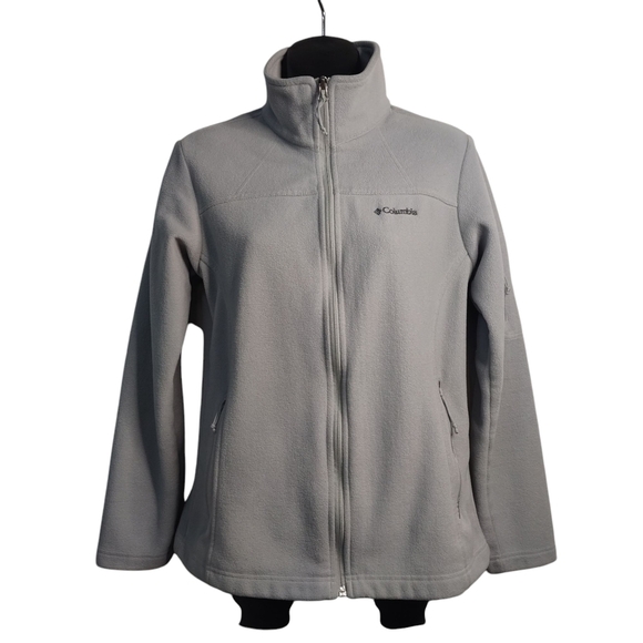 Columbia Women's Light Gray Fleece ZIP Up Jacket Sz Small - Picture 1 of 8